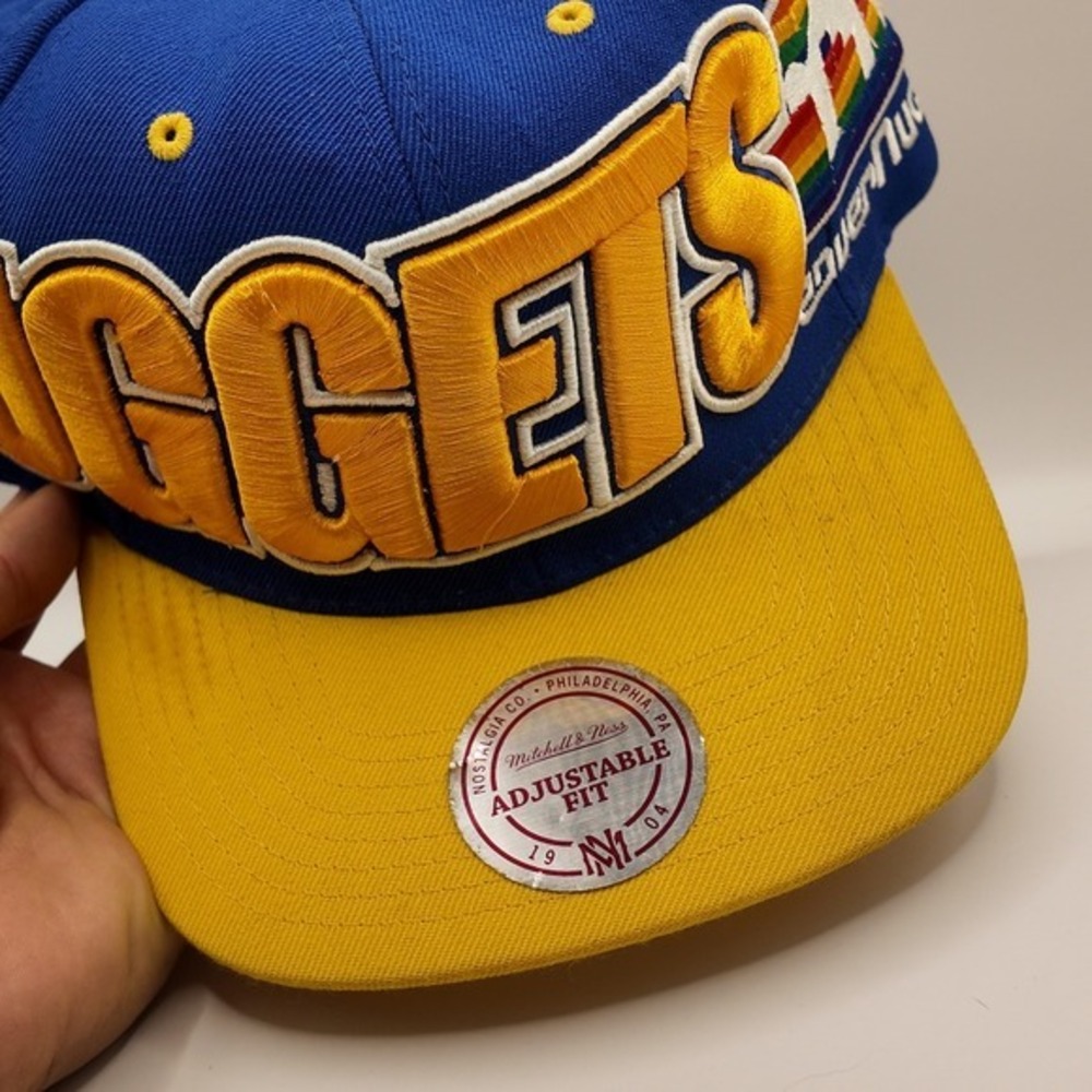 VTG 80/90s 3D SPELLOUT Mitchell & Ness Denver Nuggets NBA Hat Cap EMBROIDERED - Picture 4 of 8